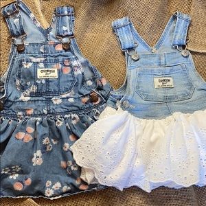 Oshkosh b’gosh skirted overalls - set of two - 9m